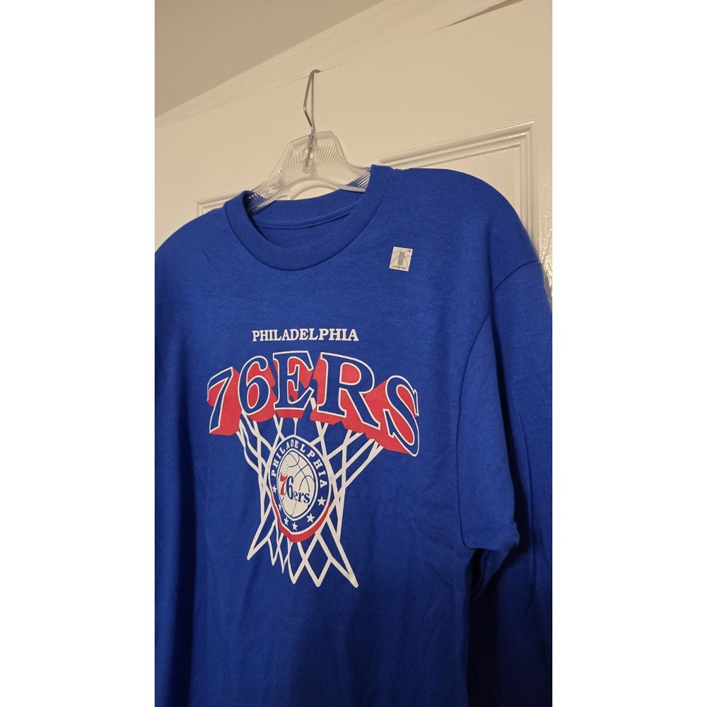Philadelphia 76ers Blue Long Sleeve Shirt NBA Basketball Fan Apparel Mens Medium - Picture 2 of 8
